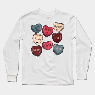 Gothic Anti Valentine Candy hearts Long Sleeve T-Shirt